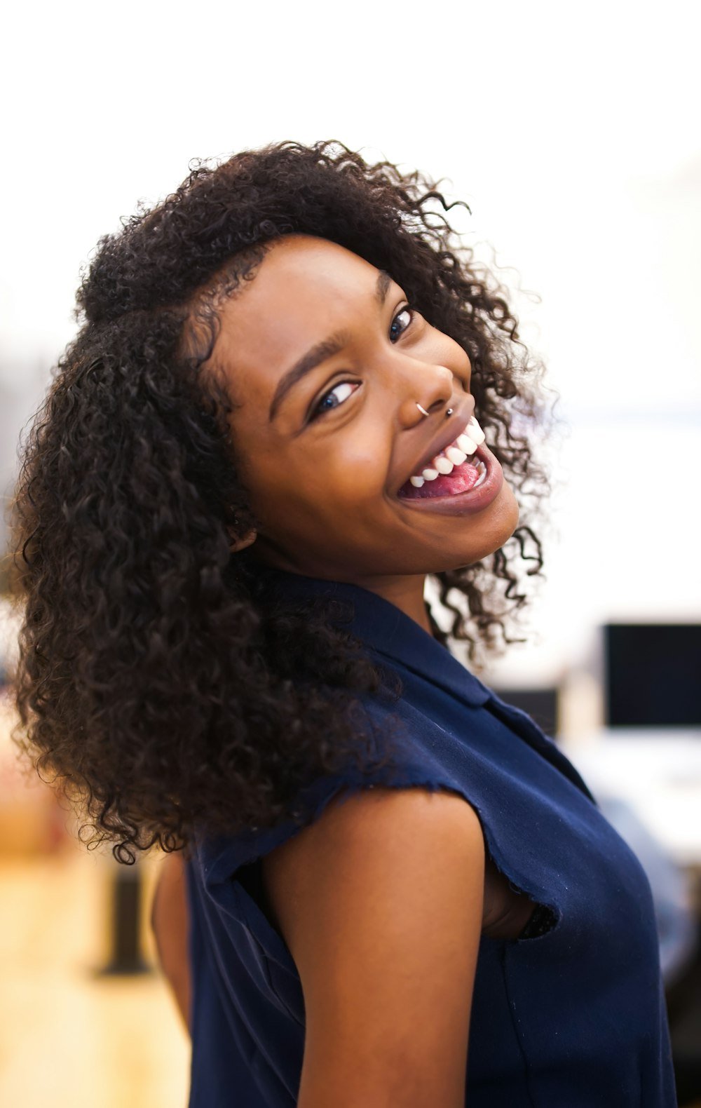 A young woman looking ahead with confidence